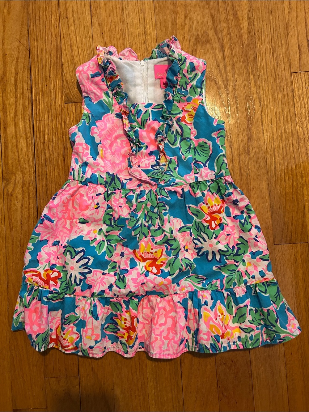 Lilly Pulitzer Girls Teresa Floral Ruffle Dress - Sz. 4